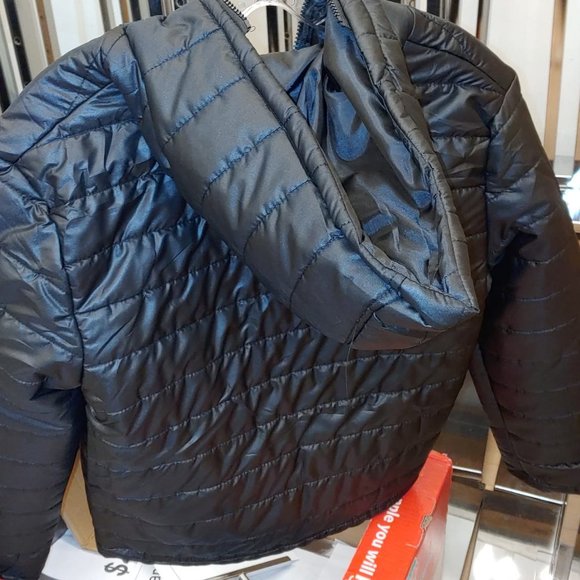 Womens Hooded Puffer Jacket -black - Picture 6 of 6